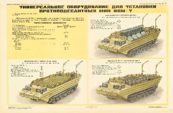 1509. Военный ретро плакат: Универсальное оборудование по установке противодесантных мин ОПМ-У