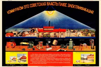 1559. Советский плакат: Коммунизм - это Советская власть плюс электрификация