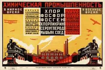 645-3. Советский плакат: Химическая промышленность в мирное и военное время