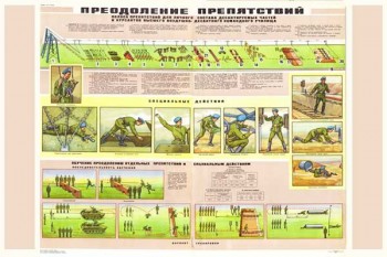 1822. Военный ретро плакат: Преодоление препятствий (вар. 3)