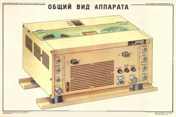 1873. Военный ретро плакат: Общий вид аппарата (Аппарат магнитной записи "Даль")