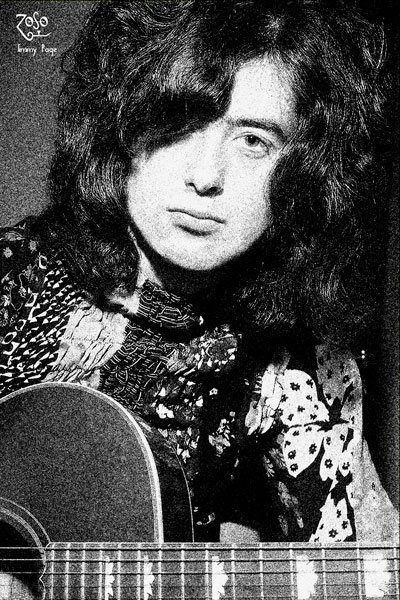 Постер: Jimmy Page - английский рок-музыкант, аранжировщик, композитор, музыкальный продюсер и виртуозный гитарист