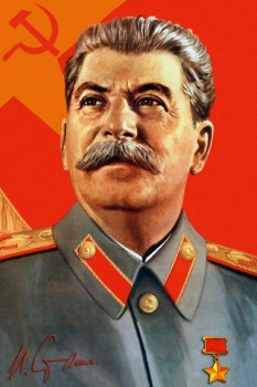 2121. Советский плакат: Иосиф Сталин, портрет с автографом