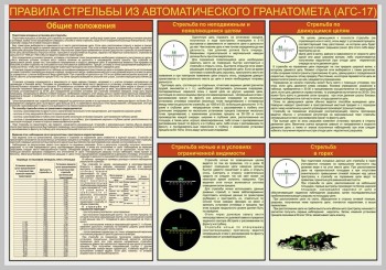 54. Плакат: Правила стрельбы из автоматического гранатомета (АГС-17)54. Плакат: Приемы стрельбы из автоматического гранатомета (АГС-17)