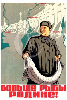 2268. Советский плакат: Больше рыбы Родине!