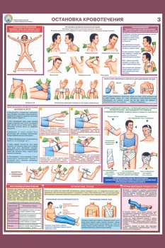 23. Плакат по первой медицинской помощи: Остановка кровотечения