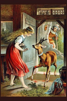 047. Детский плакат: Девочка и олененок (по мотивам сказок Ш. Перро)