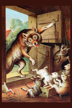 055. Детский плакат: Волк и семеро козлят