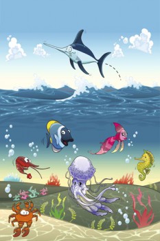 060. Детский плакат: Морской мир