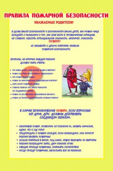 115. Плакат для детского сада: Правила пожарной безопасности (2)