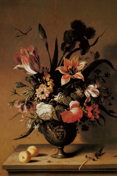 014. Живопись. Цветы в бронзовой вазе. Художник Bosschaert the Younger, Ambrosius Flemish 1609-1645
