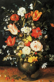 022. Живопись: Цветы в вазе из металла. Художник Jan Brueghel