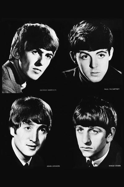 032. Постер: Портреты участников группы the Beatles