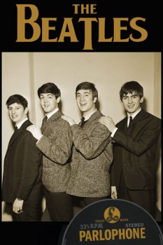 046. Постер: The Beatles постер с виниловым диском
