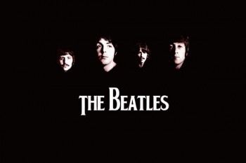 072-2. постер the Beatles на черном