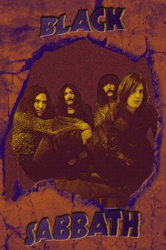 087. Постер: Black Sabbath, постер на камне