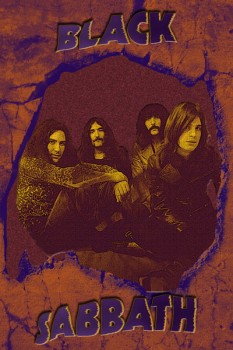 087. Постер: Black Sabbath, постер на камне