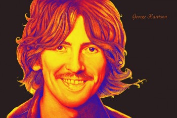 181. Постер: George Harrison на черном фоне