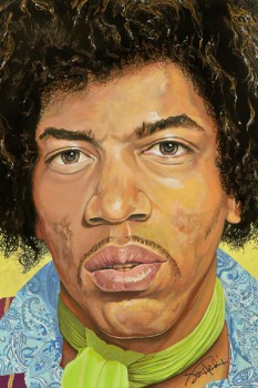 195-2. Постер: Jimi Hendrix, рисунок на холсте