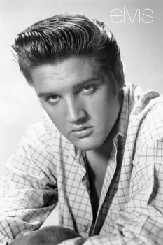 355. Постер: Elvis, черно-белое изображение