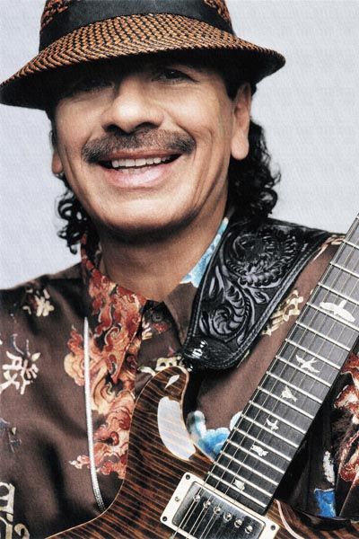 393. Постер: Carlos Santana - великий американский гитарист мексиканского происхождения
