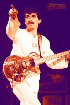 395. Постер: Santana на темно-синем фоне