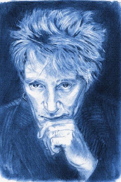 423. Постер: Rod Stewart, рисунок карандашем