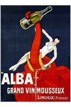 019. Ретро плакат западных стран: Alba Grand Vin Mousseux. Poster by Andre