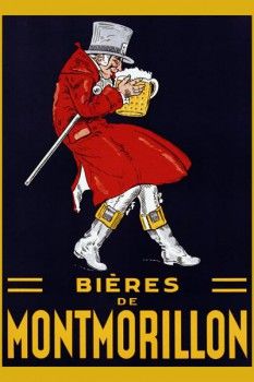 020. Ретро плакат западных стран: Bieres de Montmorillon Poster