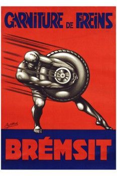 021. Ретро плакат западных стран: Bremsit Poster by Paul Mohr