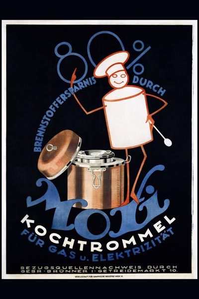 027. Ретро плакат западных стран: Moxi Kochtrommel. Poster