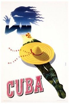 031. Ретро плакат западных стран: Cuba, Holiday Isle of the Tropics. Poster by Julius Seyler