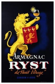 034. Ретро плакат западных стран: Armagnac Ryst "de Haur Parage". Poster