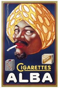 043. Ретро плакат западных стран: Poster Advertisement for Alba Cigarettes