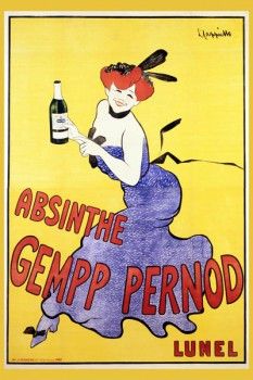 044. Ретро плакат западных стран: Absinthe Gempp Pernod. Poster by Leonetto Cappiello