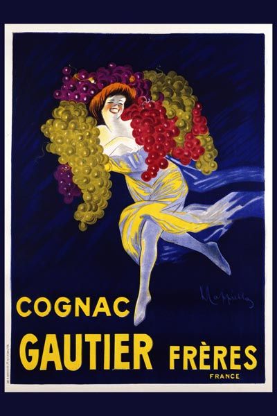 048. Ретро плакат западных стран: Cognac Gautier Freres. Poster by Leonetto Cappiello