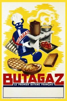 049. Ретро плакат западных стран: Butagaz. Poster by Creation Vox-Publicite