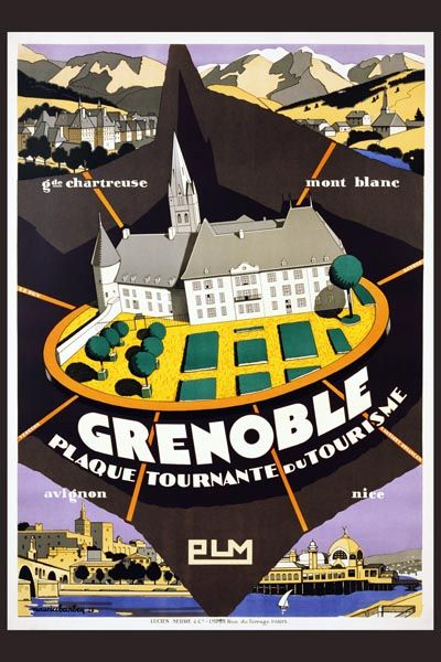075. Ретро плакат западных стран: Grenoble Poster by Maurice Barbey