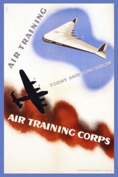 082. Ретро плакат западных стран: Poster for the Air Training Corps by Foss