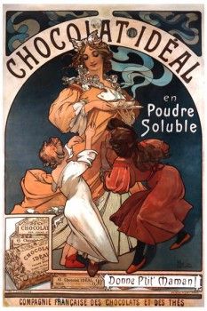 097. Ретро плакат западных стран: Chocolat Ideal en Poudre Soluble