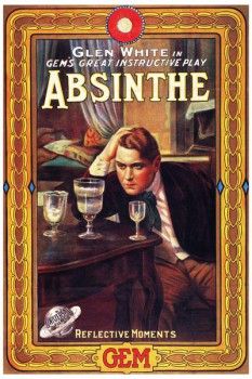 128. Ретро плакат западных стран: Glen white in gem`s great instructive play Absinthe