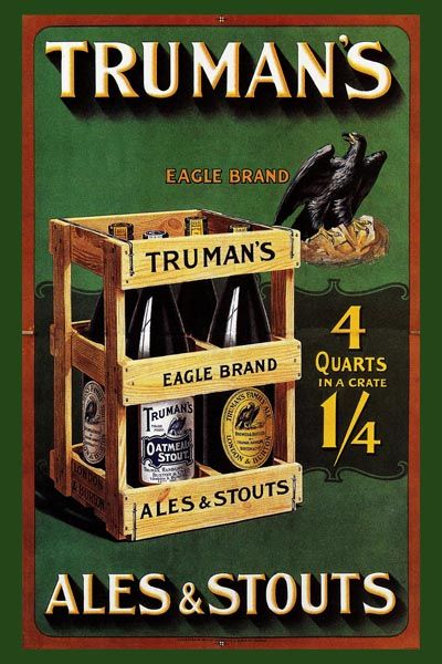 129. Ретро плакат западных стран: Truman`s Ales @ Stouts