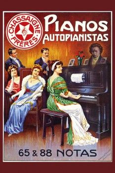 133. Ретро плакат западных стран: Pianos autopianistas 65 @ 88 notas