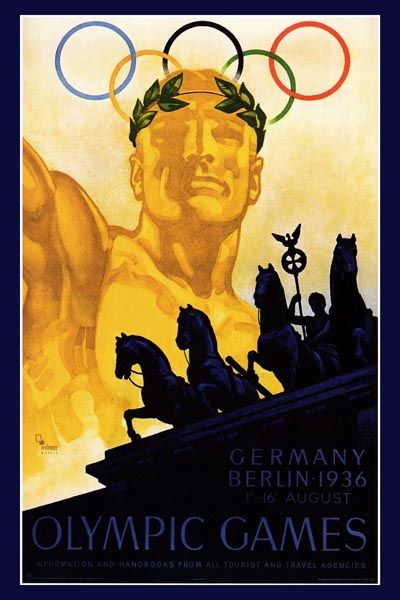 135. Ретро плакат западных стран: Olimpic games. Germany Berlin - 1936