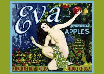 180. Иностранный плакат: Eva brand. Extra fancy apples