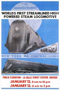 263. Иностранный плакат: World`s first streamlined high powered steam locomotive