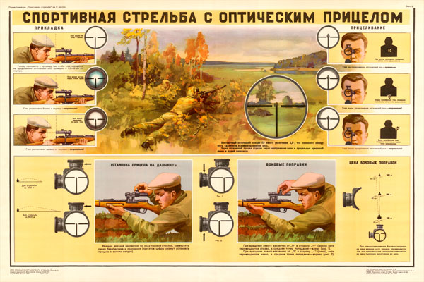 0151. Военный ретро плакат: Спортивная стрельба с оптическим прицелом