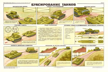 0170. Военный ретро плакат: Буксирование танков