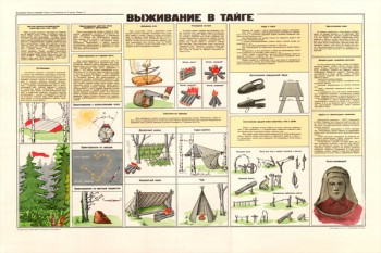 0172. Военный ретро плакат: Выживание в тайге