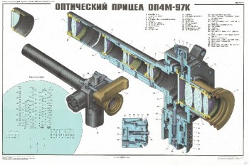 0490. Военный ретро плакат: Оптический прицел ОП4М-97К